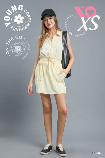Zip Front Casual Mini Dress - Tigbul's Variety Fashion Shop