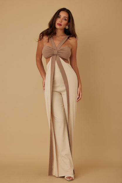 X Ribbon Open Jumpsuit - Tigbul's Variety Fashion Shop