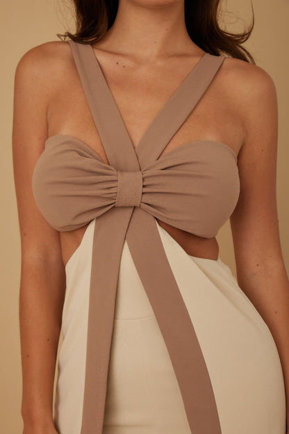 X Ribbon Open Jumpsuit - Tigbul's Variety Fashion Shop