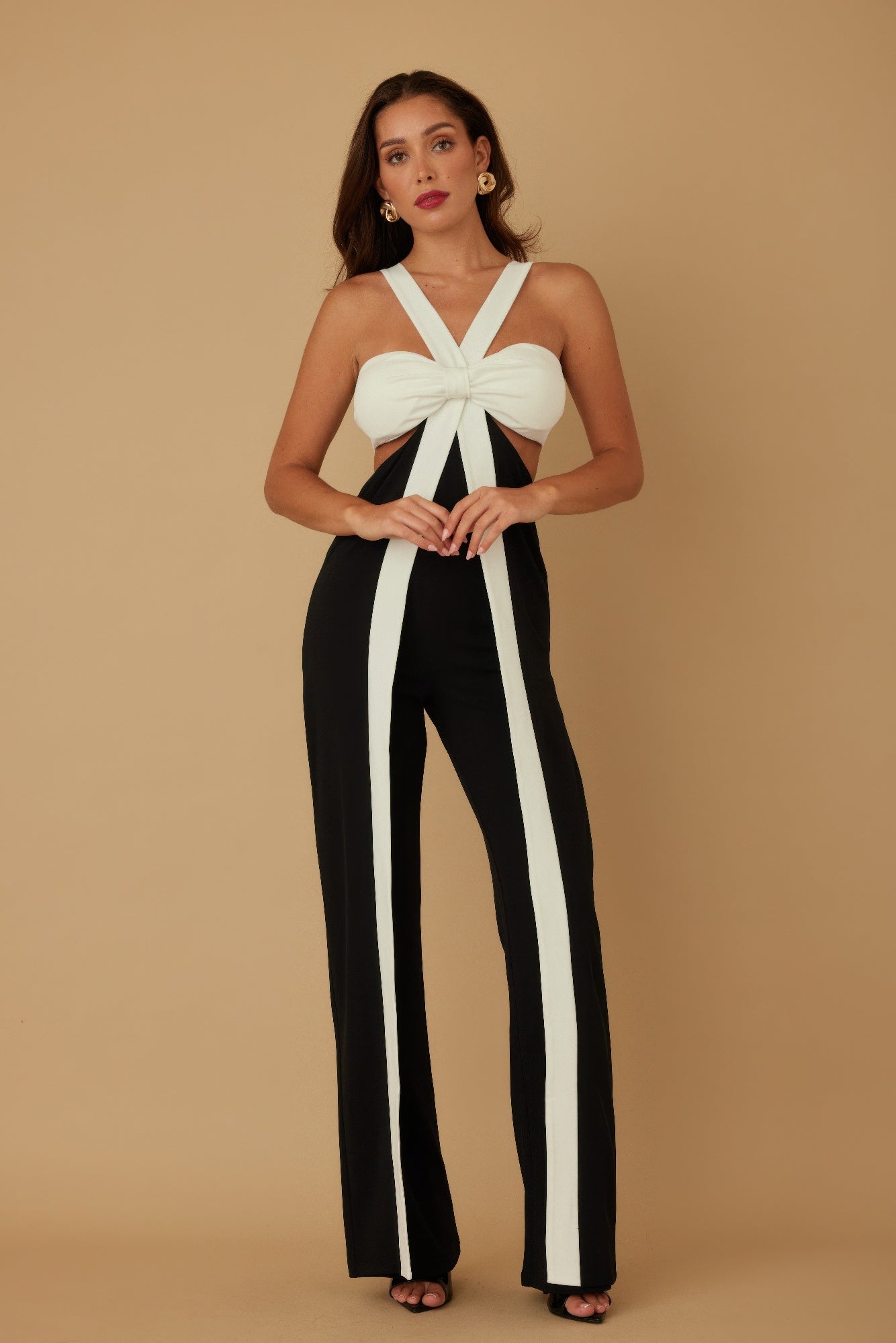 X Ribbon Open Jumpsuit - Tigbul's Variety Fashion Shop