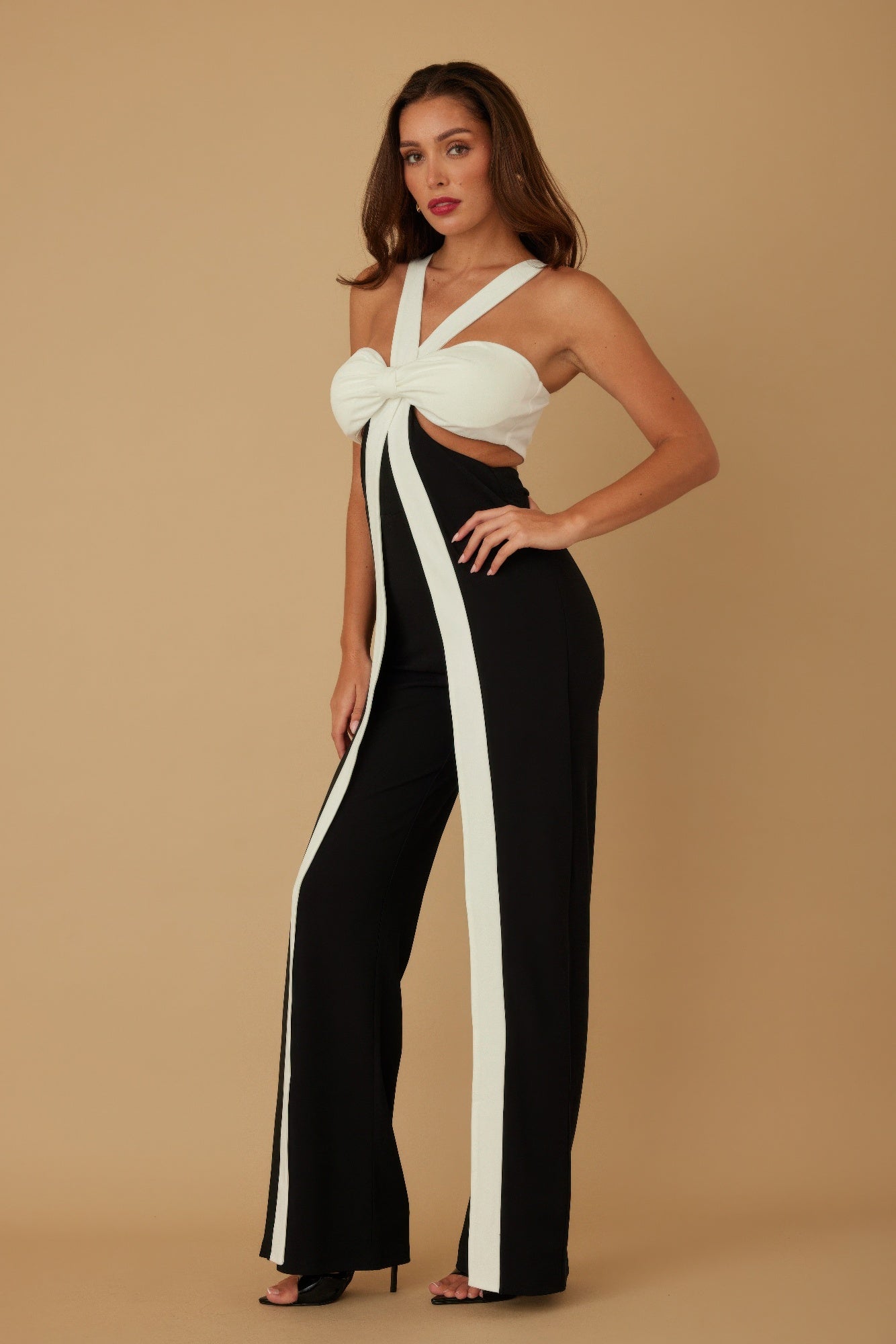 X Ribbon Open Jumpsuit - Tigbul's Variety Fashion Shop