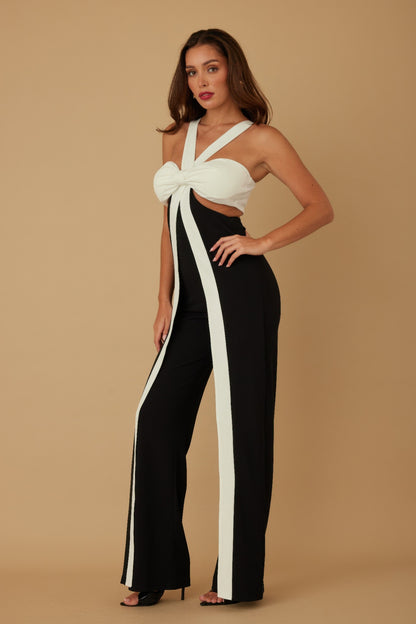 X Ribbon Open Jumpsuit - Tigbul's Variety Fashion Shop