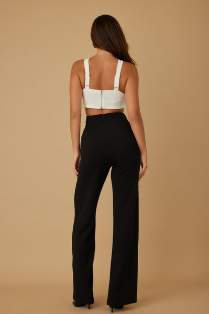 X Ribbon Open Jumpsuit - Tigbul's Variety Fashion Shop