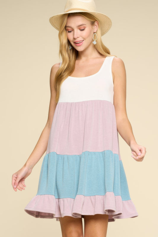 Color Block Babydoll Dress - Tigbul's Variety Fashion Shop