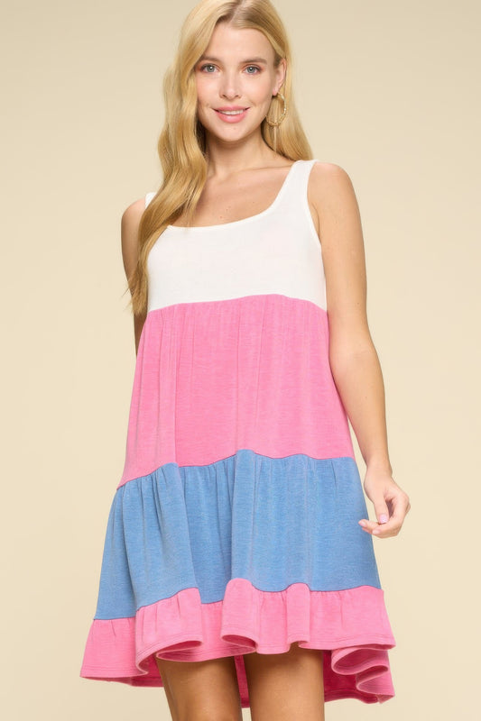 Color Block Babydoll Dress - Tigbul's Variety Fashion Shop