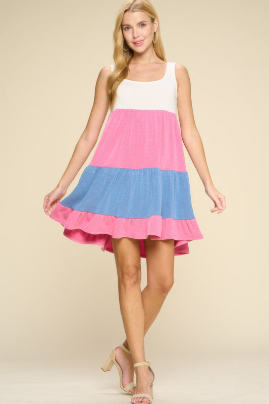 Color Block Babydoll Dress - Tigbul's Variety Fashion Shop
