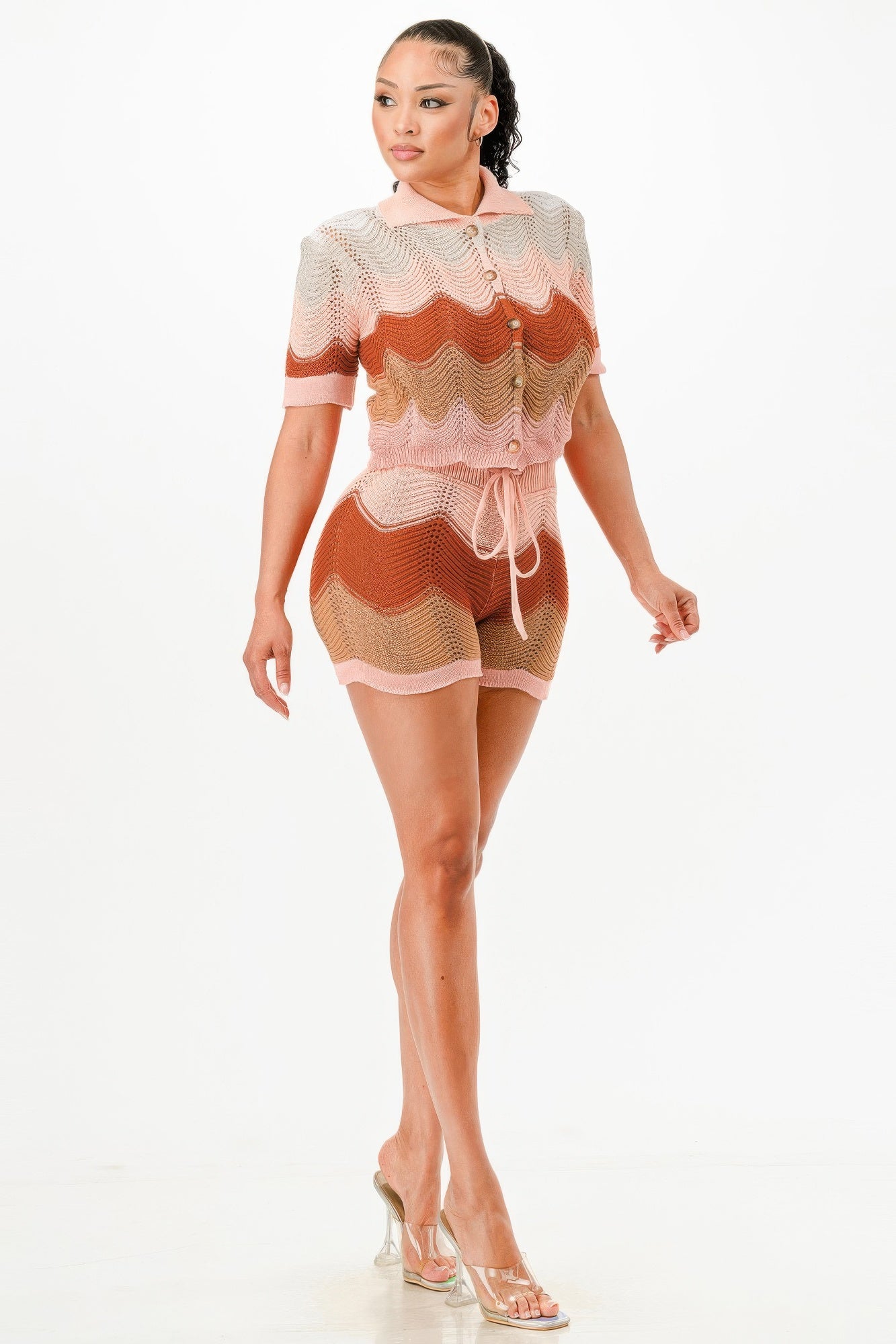 Knit Cardigan Short Set - Tigbul's Variety Fashion Shop