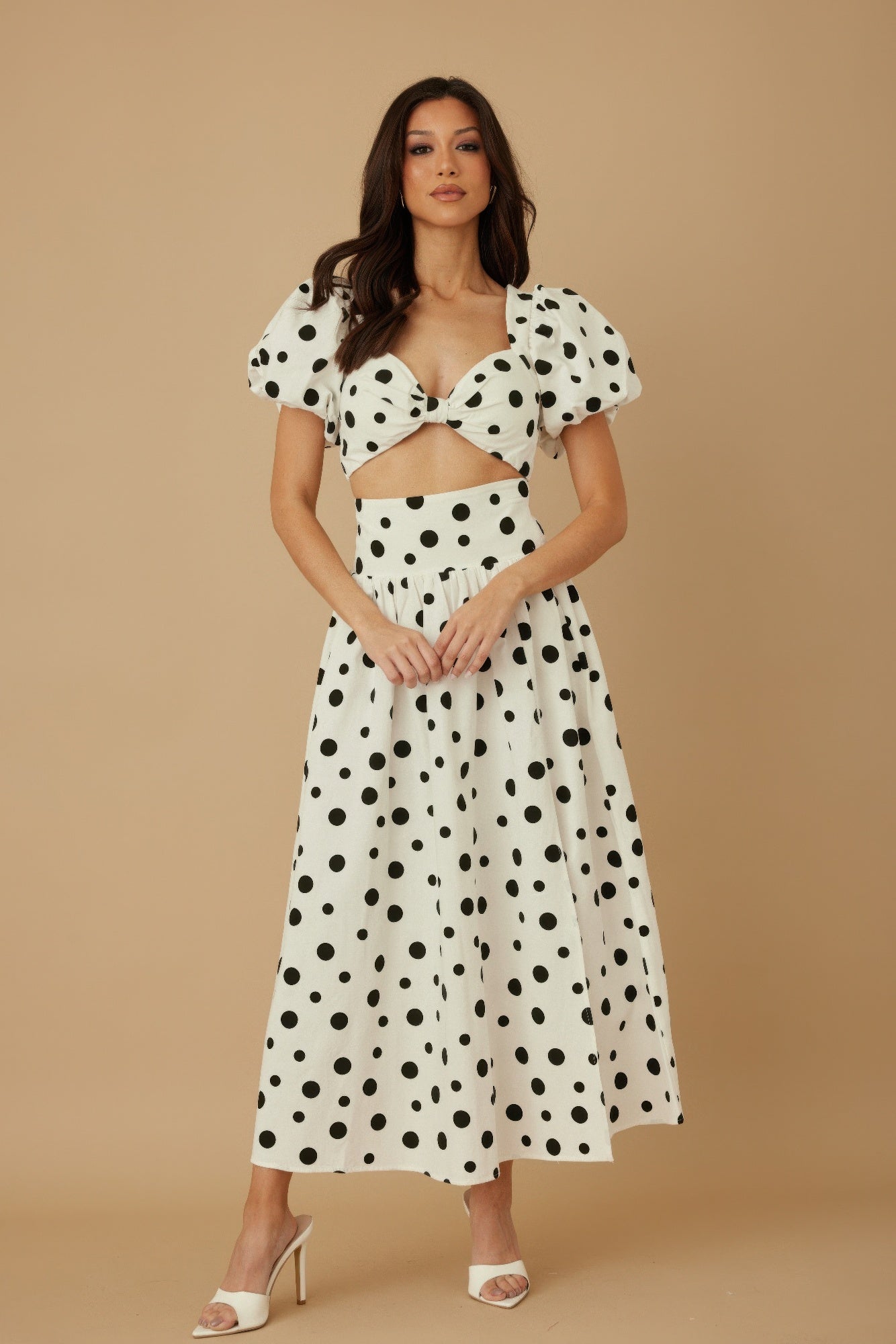 Ribbon Bow Polka Dots Two Piece Sets - Tigbul's Variety Fashion Shop