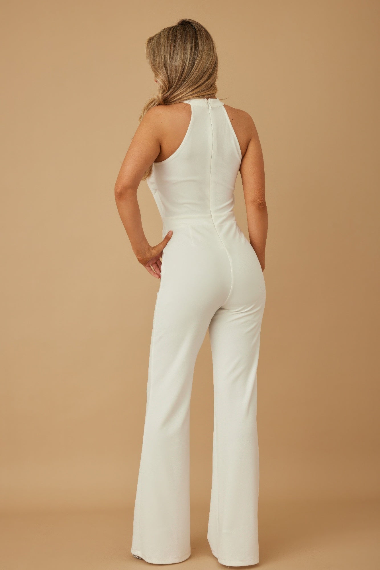 Halter Style Jumpsuit With Drag Chain - Tigbul's Variety Fashion Shop