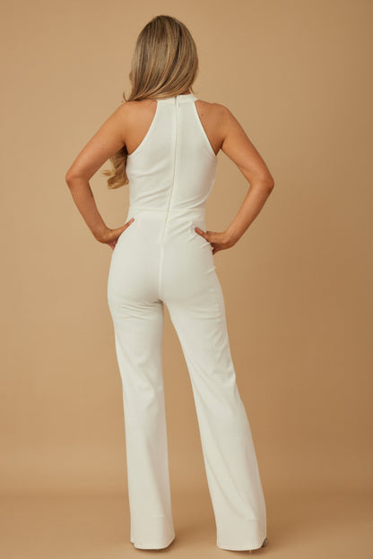 Halter Style Jumpsuit With Drag Chain - Tigbul's Variety Fashion Shop