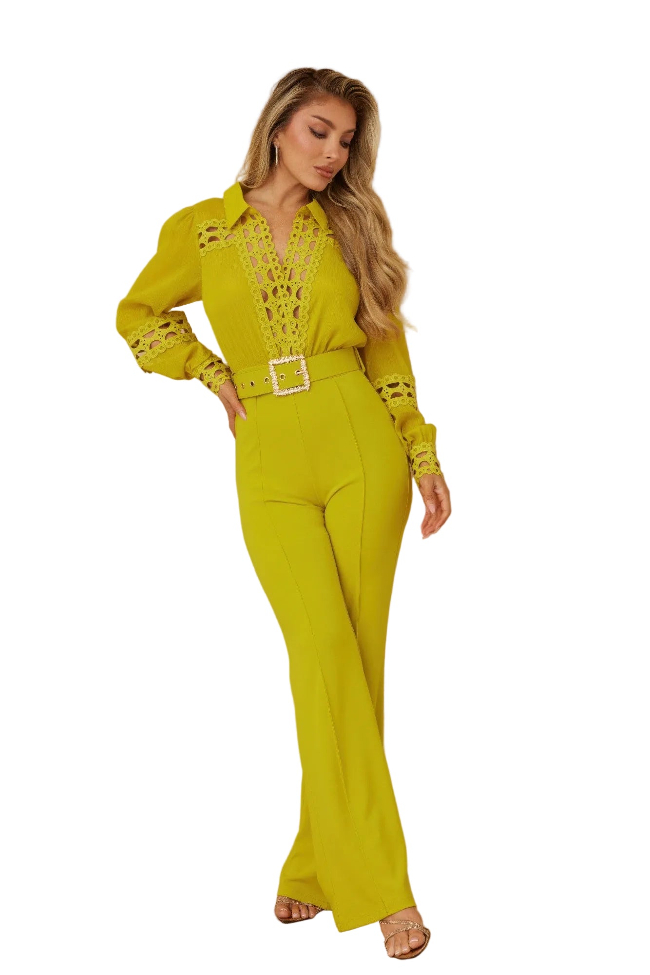Crochet Detailed Woven Top Fashion Jumpsuit | Tigbuls Variety