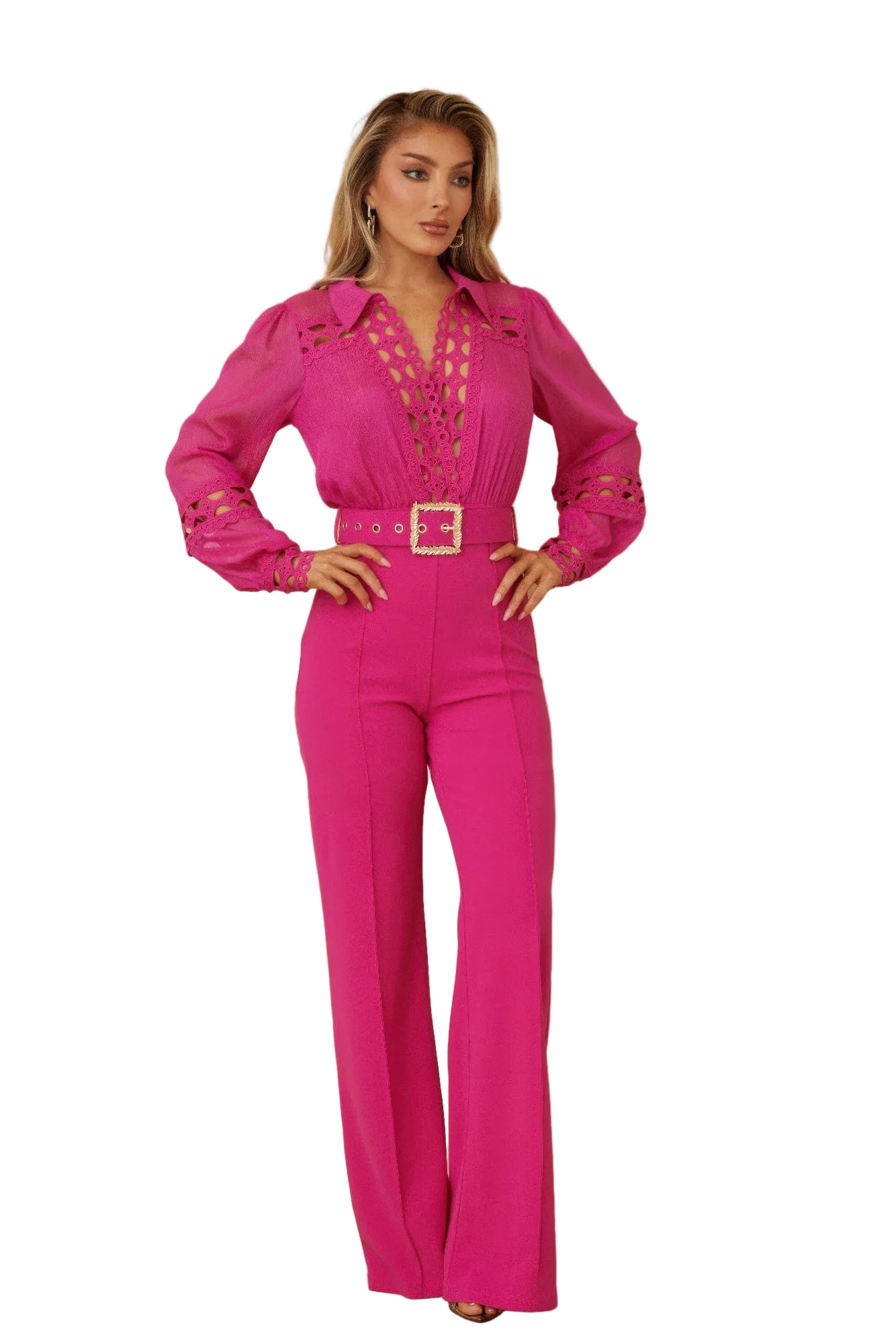 Crochet Detailed Woven Top Fashion Jumpsuit | Tigbuls Variety