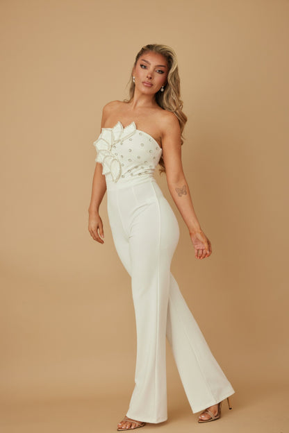 Petal Layer Flap With Rhinestones Jumpsuit - Tigbul's Variety Fashion Shop
