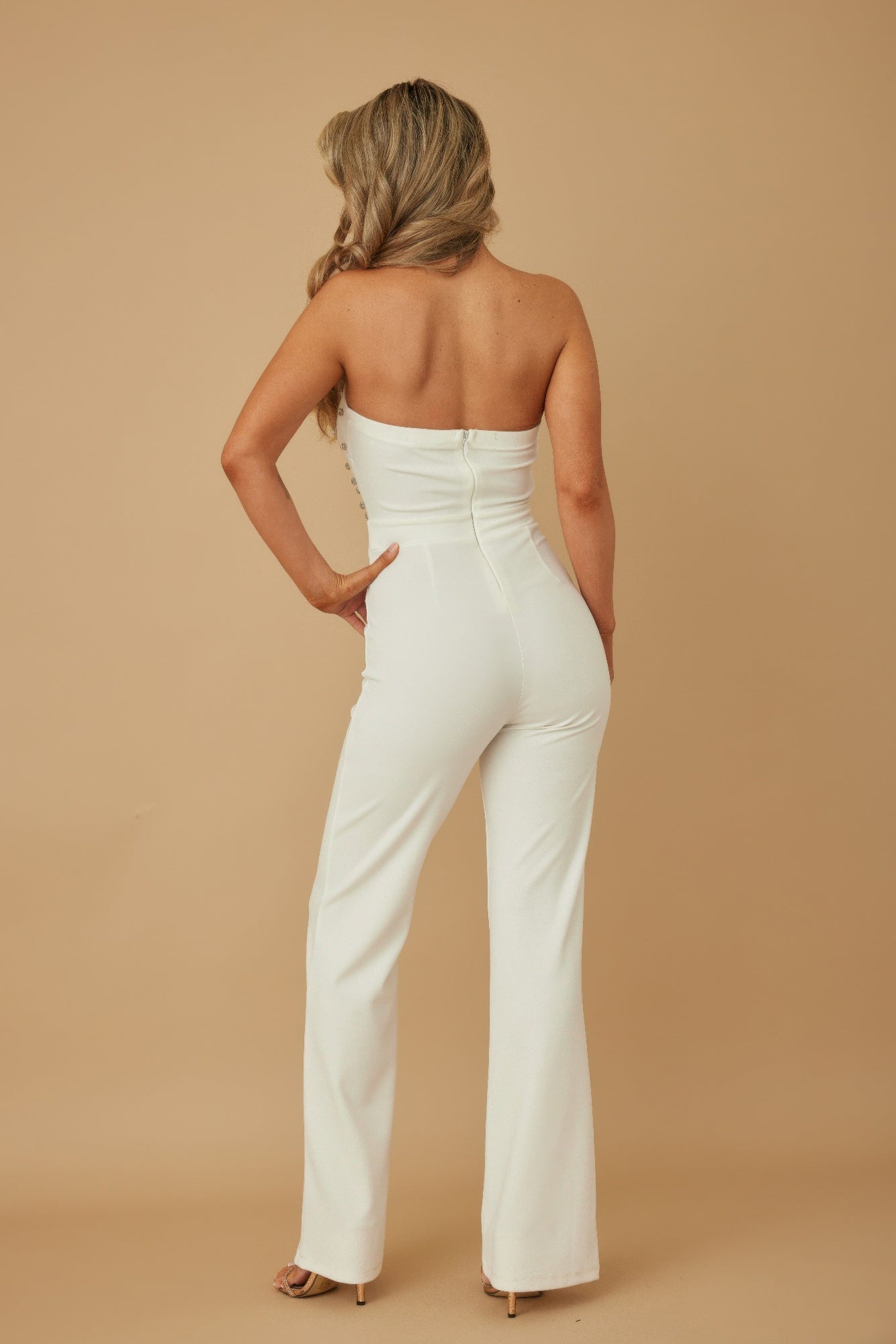 Petal Layer Flap With Rhinestones Jumpsuit - Tigbul's Variety Fashion Shop