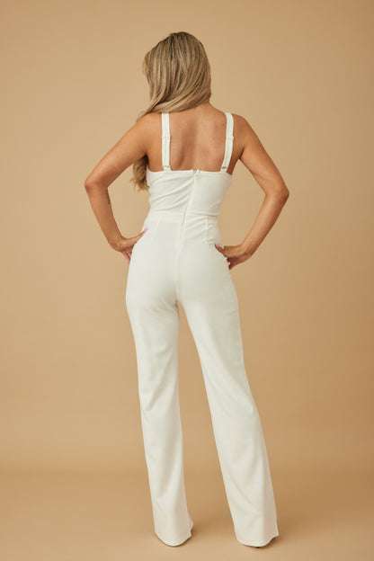 Round Sleeveless Multi Crystal Jumpsuit - Tigbul's Variety Fashion Shop