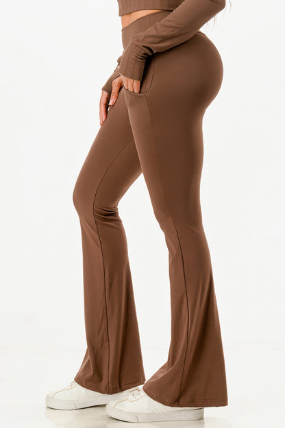 Butter Soft Crop Hoodie And Flare Pants Set - Tigbul's Variety Fashion Shop