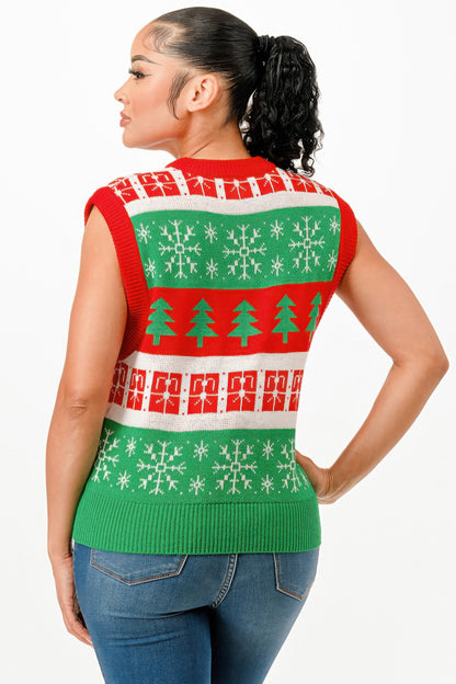 Christmas Vest Sweater - Tigbul's Variety Fashion Shop