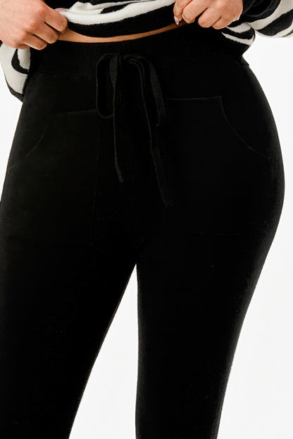 Pullover Collared V-neck Sweater Top And Pant Set - Tigbul's Variety Fashion Shop