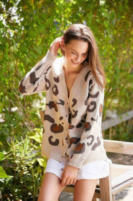 Leopard Button Down Cardigan - Tigbul's Variety Fashion Shop