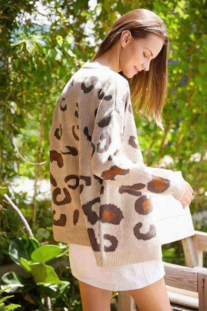Leopard Button Down Cardigan - Tigbul's Variety Fashion Shop
