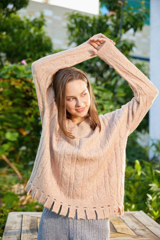Solid Knit Sweater - Tigbul's Variety Fashion Shop