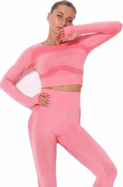 Seamless Long Sleeve Yoga Set - Tigbul's Variety Fashion Shop