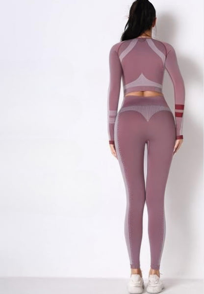 Seamless Long Sleeve Solid Yoga Set - Tigbul's Variety Fashion Shop