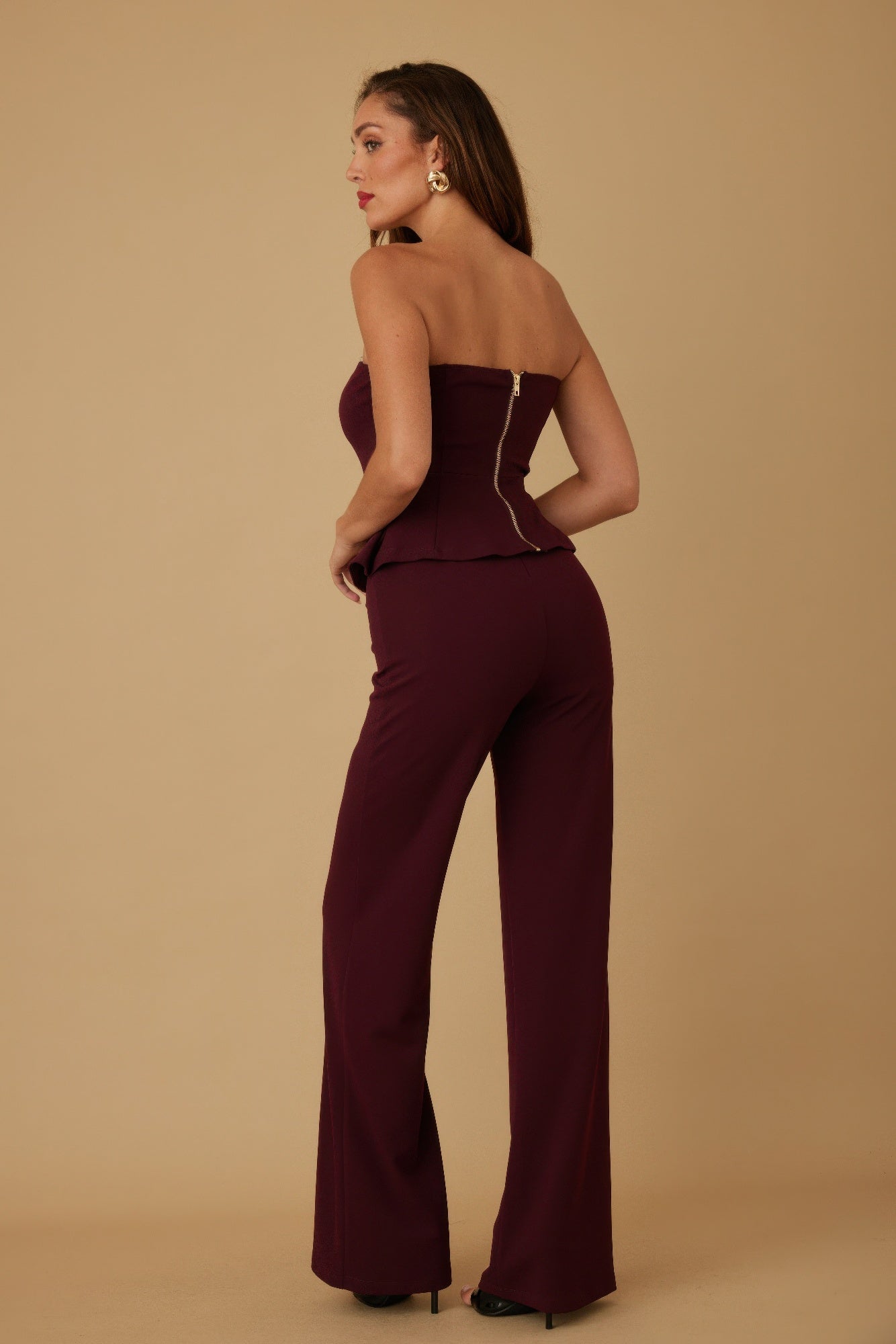 Scrunched Golden Stone Strapless Sets - Tigbul's Variety Fashion Shop