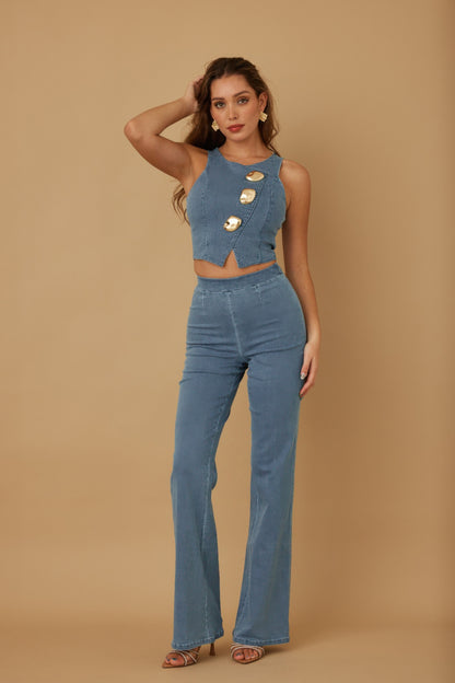 Crop Vest Casual Sets - Tigbul's Variety Fashion Shop