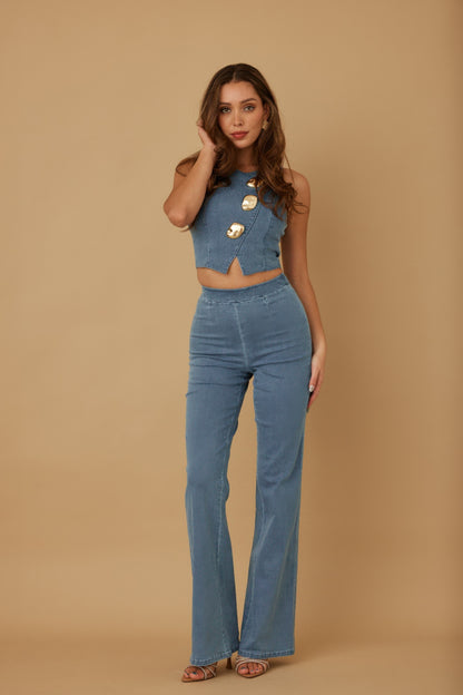 Crop Vest Casual Sets - Tigbul's Variety Fashion Shop