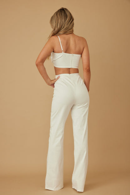 Single Strap Wrap Flower Pant Set - Tigbul's Variety Fashion Shop