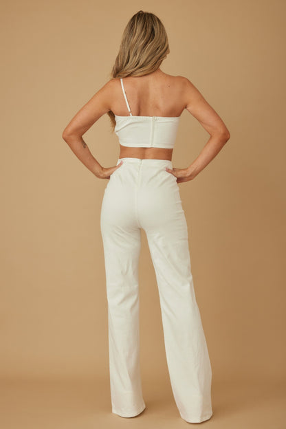 Single Strap Wrap Flower Pant Set - Tigbul's Variety Fashion Shop