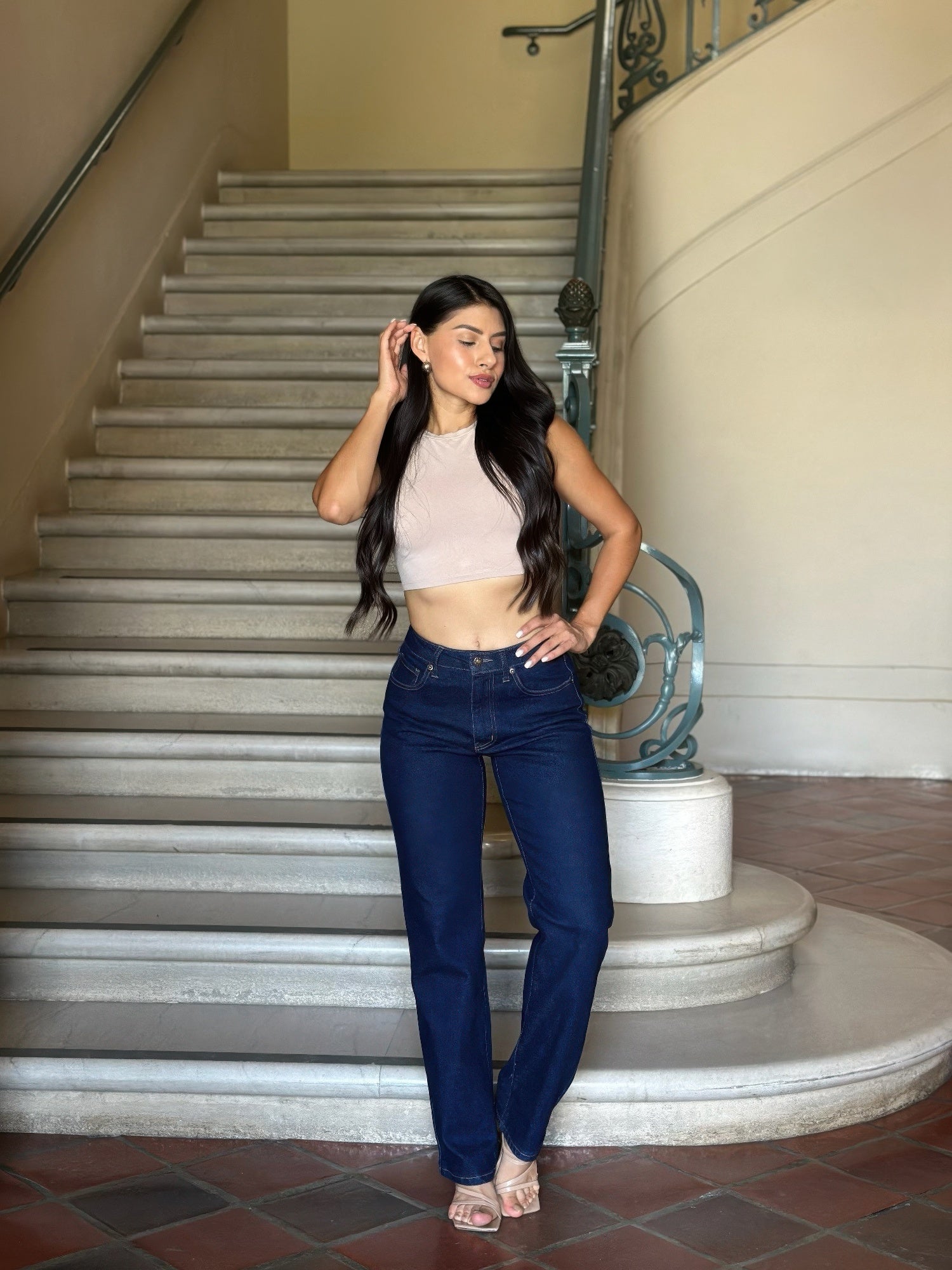 High Waist Vintage Straight Leg Denim Jeans - Tigbul's Variety Fashion Shop