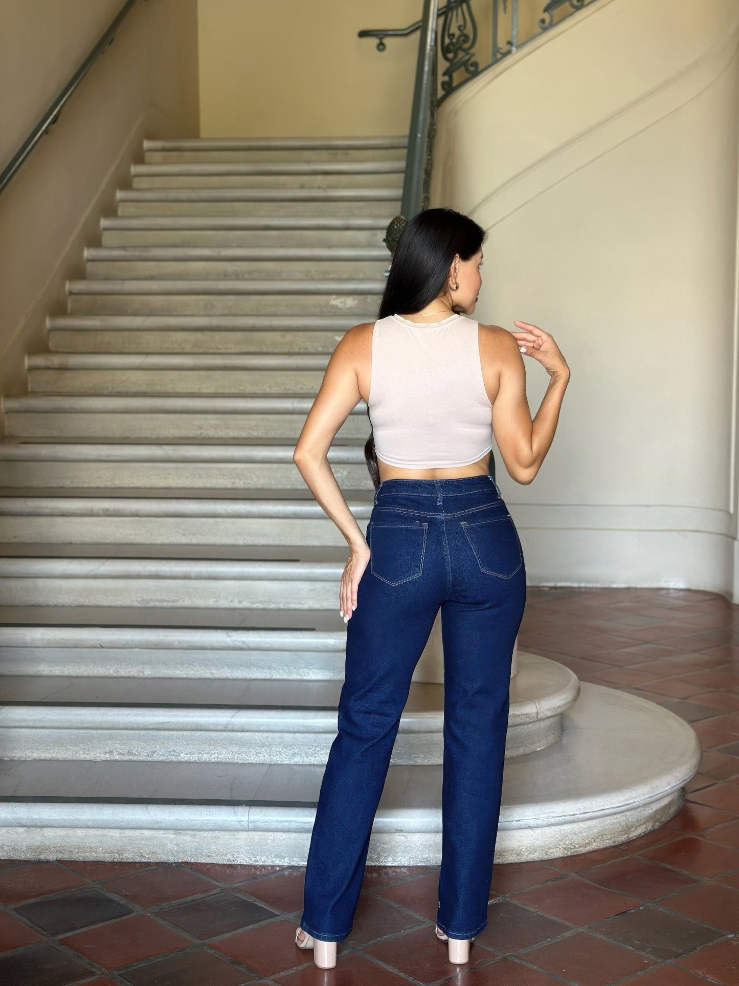 High Waist Vintage Straight Leg Denim Jeans - Tigbul's Variety Fashion Shop