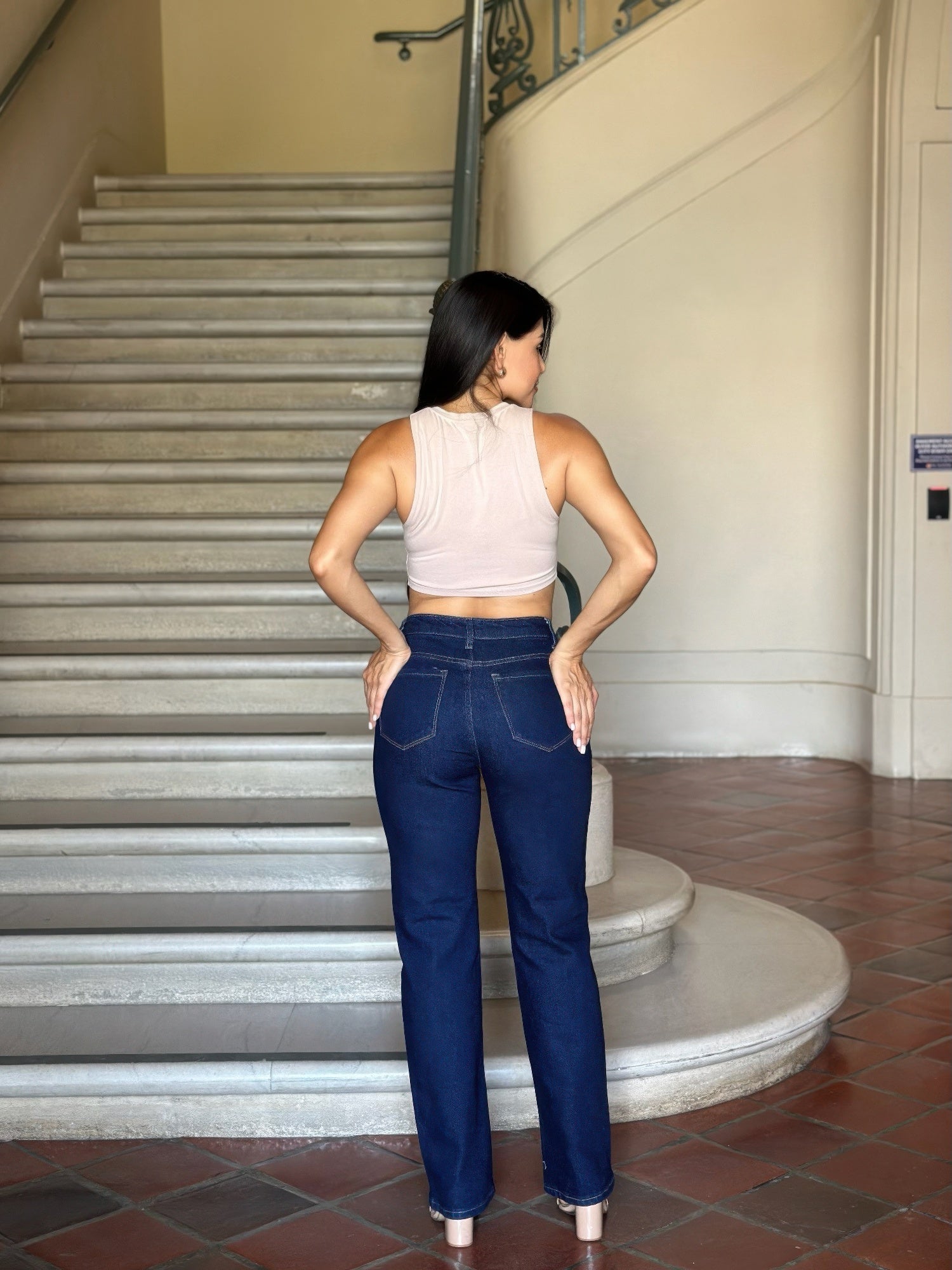 High Waist Vintage Straight Leg Denim Jeans - Tigbul's Variety Fashion Shop