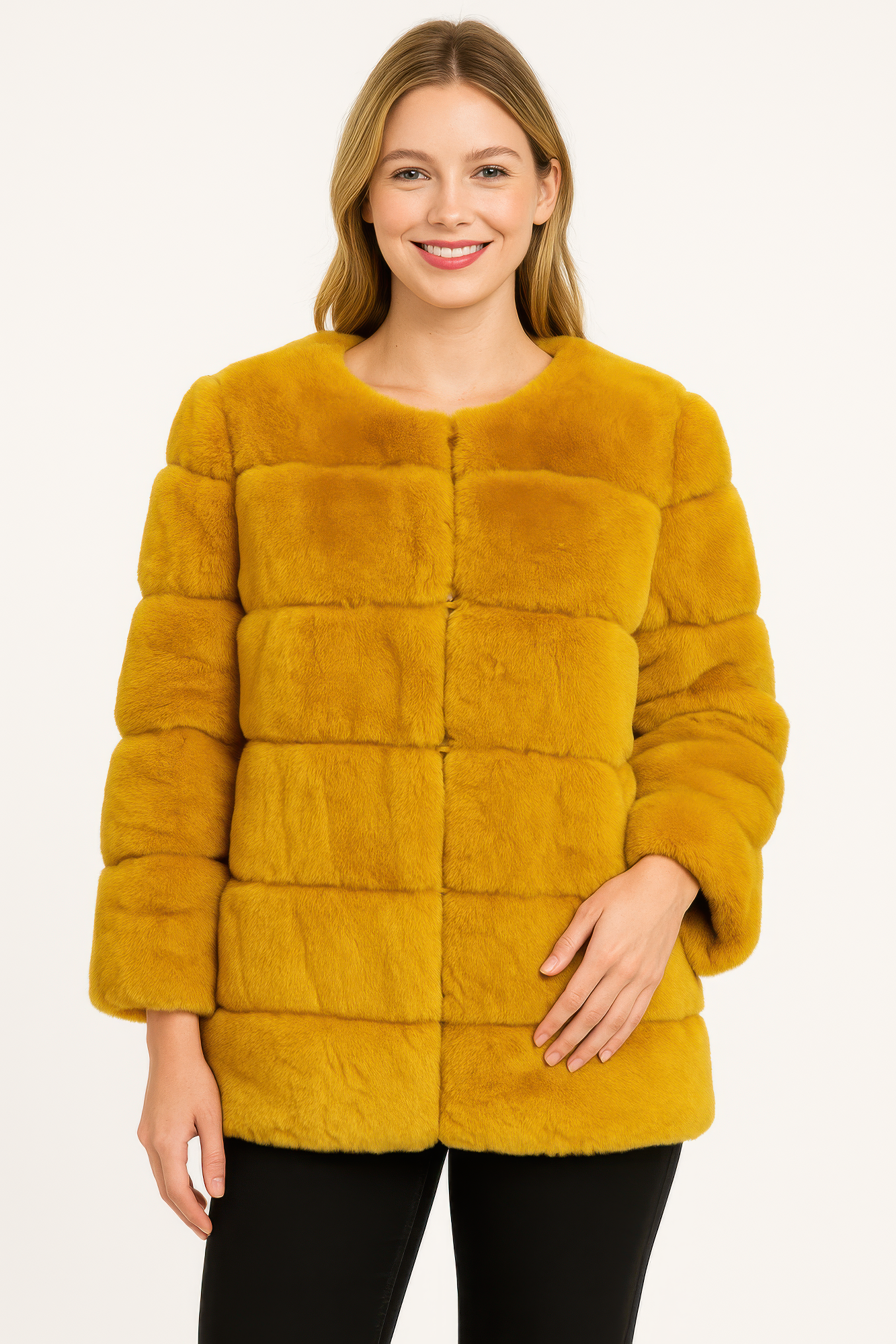 Plush Camel Faux Fur Jacket - Tigbul's Variety Fashion Shop