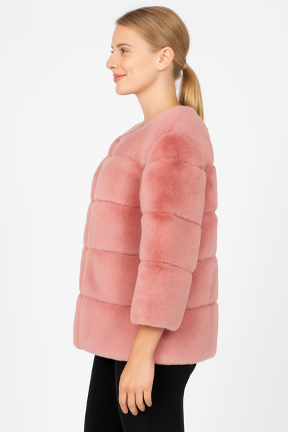 Plush Camel Faux Fur Jacket - Tigbul's Variety Fashion Shop