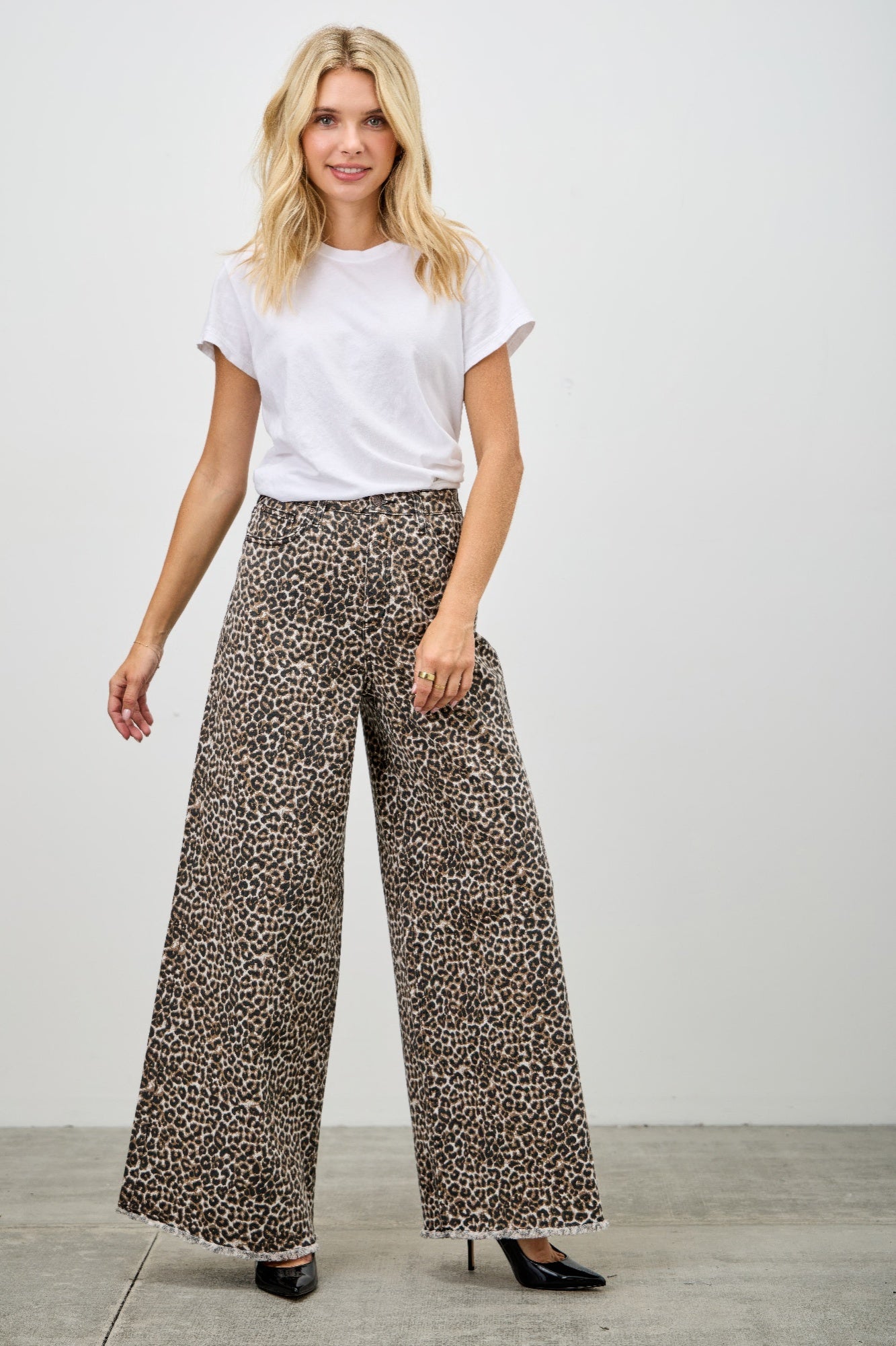 Leopard Super High Rise Wide Leg With Stretch - Tigbul's Variety Fashion Shop