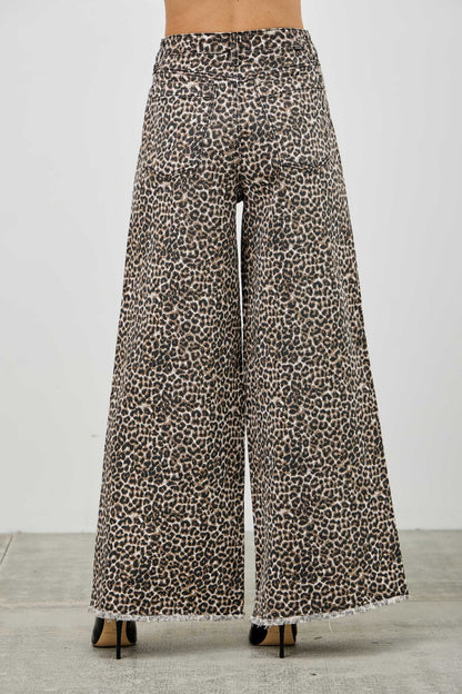 Leopard Super High Rise Wide Leg With Stretch - Tigbul's Variety Fashion Shop