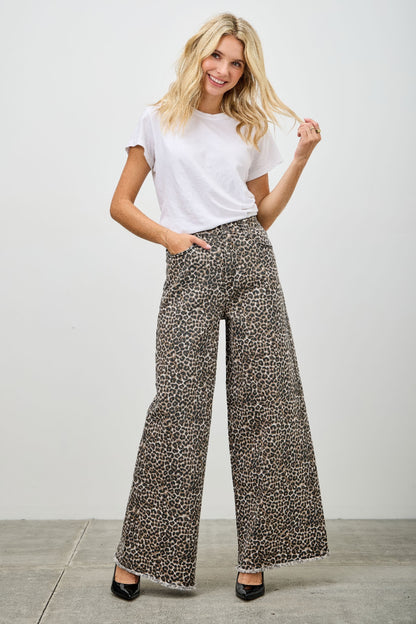 Leopard Super High Rise Wide Leg With Stretch - Tigbul's Variety Fashion Shop