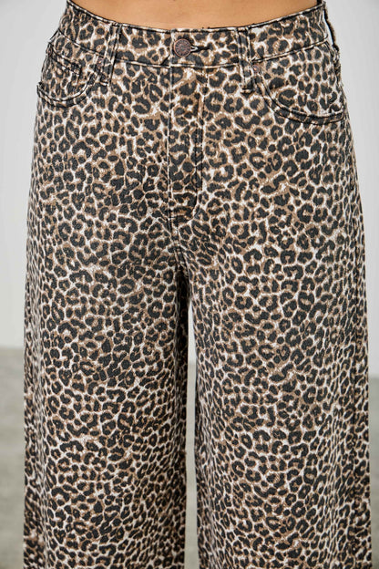 Leopard Super High Rise Wide Leg With Stretch - Tigbul's Variety Fashion Shop