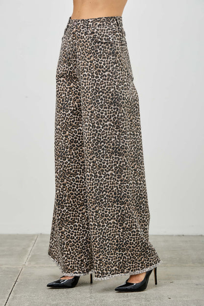 Leopard Super High Rise Wide Leg With Stretch - Tigbul's Variety Fashion Shop