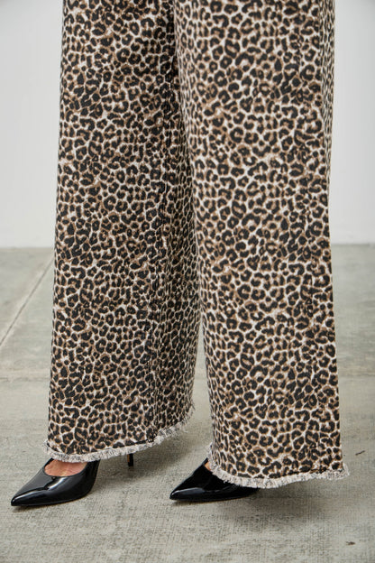 Leopard Super High Rise Wide Leg With Stretch - Tigbul's Variety Fashion Shop