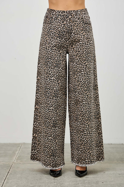 Leopard Super High Rise Wide Leg With Stretch - Tigbul's Variety Fashion Shop