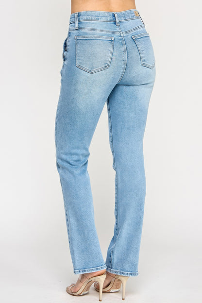 High Rise Straight With Button Pocket - Tigbul's Variety Fashion Shop