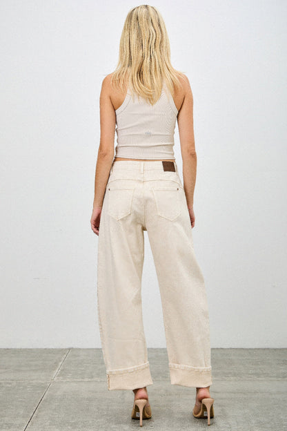 High Rise Colored Western Barrel - Tigbul's Variety Fashion Shop