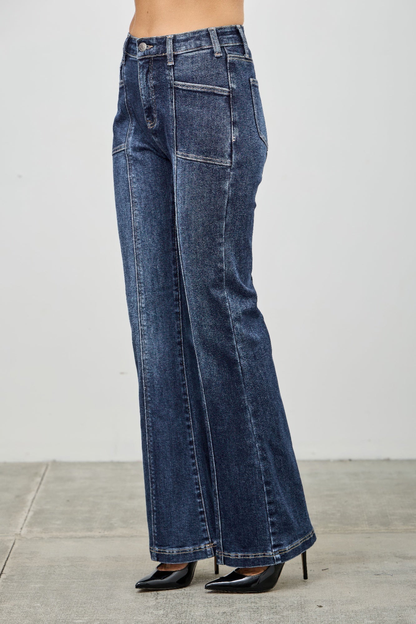 High Rise Boot Cut With Seam Detail - Tigbul's Variety Fashion Shop