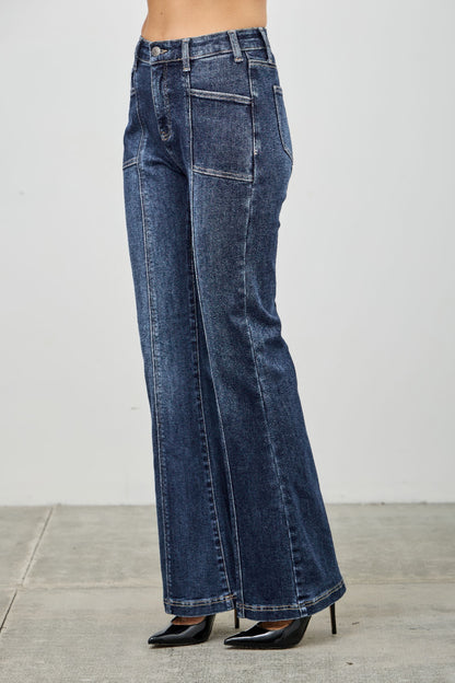 High Rise Boot Cut With Seam Detail - Tigbul's Variety Fashion Shop