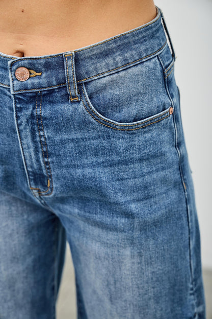 High Rise Wide Leg With Snap Buttons - Tigbul's Variety Fashion Shop