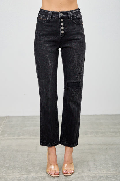 High Rise Slim Fit With Button Fly - Tigbul's Variety Fashion Shop